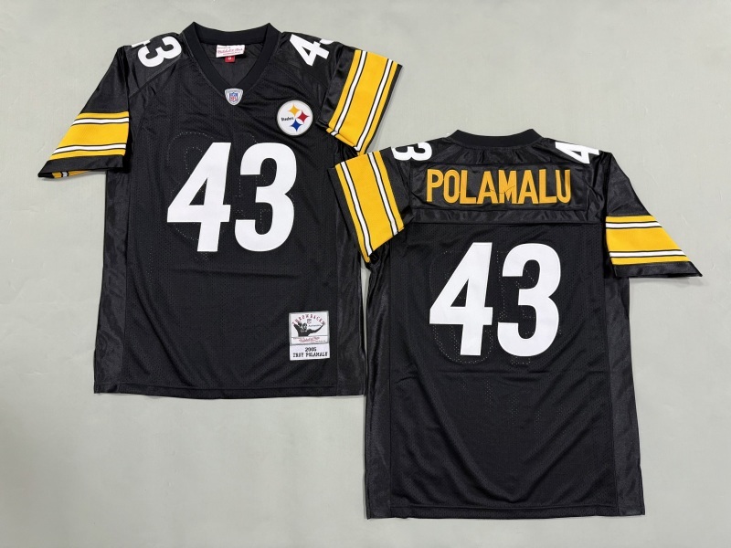 Men 2025 Pittsburgh Steelers #43 Polamalu black Throwback Limited NFL Jersey style 004->pittsburgh steelers->NFL Jersey